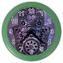 Hamsa Hand Color Wall Clock by Bangk1t