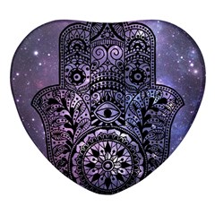 Hamsa Hand Heart Glass Fridge Magnet (4 Pack) by Bangk1t