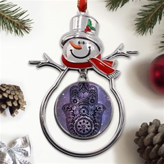 Hamsa Hand Metal Snowman Ornament