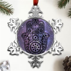 Hamsa Hand Metal Small Snowflake Ornament by Bangk1t