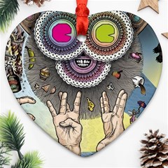 Vintage Trippy Aesthetic Psychedelic 70s Aesthetic Ornament (Heart)