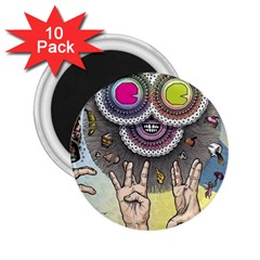 Vintage Trippy Aesthetic Psychedelic 70s Aesthetic 2.25  Magnets (10 pack) 