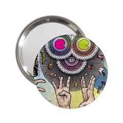 Vintage Trippy Aesthetic Psychedelic 70s Aesthetic 2.25  Handbag Mirrors