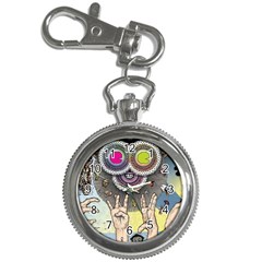 Vintage Trippy Aesthetic Psychedelic 70s Aesthetic Key Chain Watches by Bangk1t