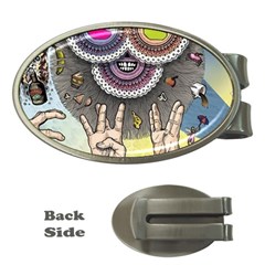 Vintage Trippy Aesthetic Psychedelic 70s Aesthetic Money Clips (Oval) 