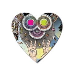 Vintage Trippy Aesthetic Psychedelic 70s Aesthetic Heart Magnet by Bangk1t