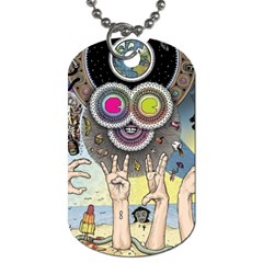 Vintage Trippy Aesthetic Psychedelic 70s Aesthetic Dog Tag (Two Sides)