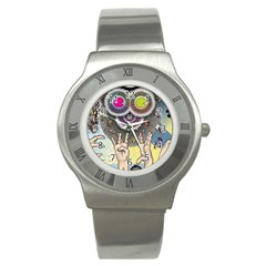 Vintage Trippy Aesthetic Psychedelic 70s Aesthetic Stainless Steel Watch