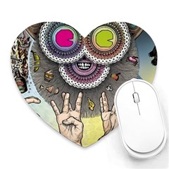 Vintage Trippy Aesthetic Psychedelic 70s Aesthetic Heart Mousepad