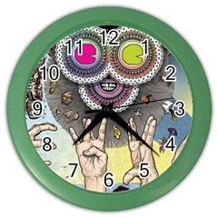 Vintage Trippy Aesthetic Psychedelic 70s Aesthetic Color Wall Clock