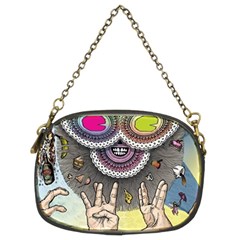 Vintage Trippy Aesthetic Psychedelic 70s Aesthetic Chain Purse (Two Sides)