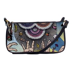 Vintage Trippy Aesthetic Psychedelic 70s Aesthetic Shoulder Clutch Bag