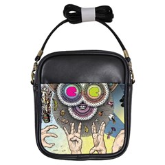 Vintage Trippy Aesthetic Psychedelic 70s Aesthetic Girls Sling Bag