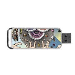 Vintage Trippy Aesthetic Psychedelic 70s Aesthetic Portable USB Flash (One Side)