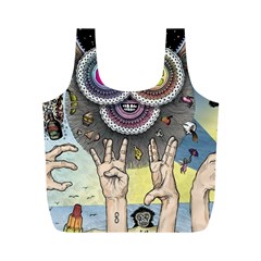 Vintage Trippy Aesthetic Psychedelic 70s Aesthetic Full Print Recycle Bag (m) by Bangk1t