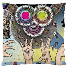 Vintage Trippy Aesthetic Psychedelic 70s Aesthetic Standard Premium Plush Fleece Cushion Case (one Side)