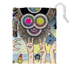 Vintage Trippy Aesthetic Psychedelic 70s Aesthetic Drawstring Pouch (4xl) by Bangk1t