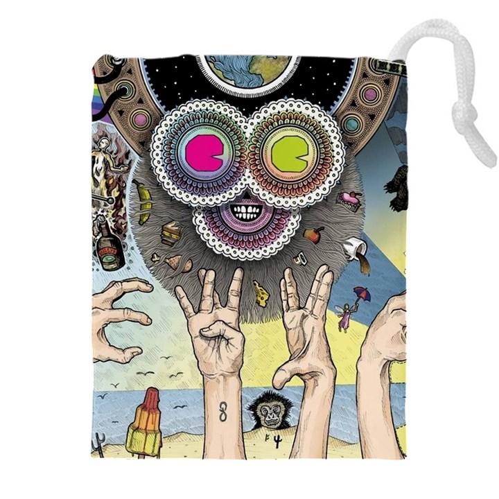 Vintage Trippy Aesthetic Psychedelic 70s Aesthetic Drawstring Pouch (5XL)