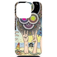 Vintage Trippy Aesthetic Psychedelic 70s Aesthetic Iphone 14 Pro Black Uv Print Case by Bangk1t