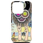 Vintage Trippy Aesthetic Psychedelic 70s Aesthetic iPhone 14 Pro Black UV Print Case Front