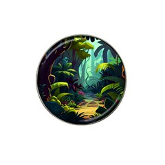 Rainforest Jungle Cartoon Animation Background Hat Clip Ball Marker (4 Pack) by Ndabl3x