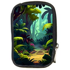 Rainforest Jungle Cartoon Animation Background Compact Camera Leather Case by Ndabl3x