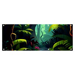 Rainforest Jungle Cartoon Animation Background Banner And Sign 8  X 3  by Ndabl3x