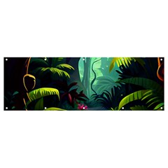 Rainforest Jungle Cartoon Animation Background Banner And Sign 12  X 4  by Ndabl3x