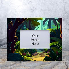 Rainforest Jungle Cartoon Animation Background White Tabletop Photo Frame 4 x6  by Ndabl3x