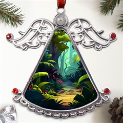 Rainforest Jungle Cartoon Animation Background Metal Angel With Crystal Ornament by Ndabl3x