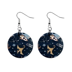 Space Theme Art Pattern Design Wallpaper Mini Button Earrings by Ndabl3x