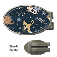 Space Theme Art Pattern Design Wallpaper Money Clips (oval)  by Ndabl3x