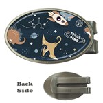 Space Theme Art Pattern Design Wallpaper Money Clips (Oval)  Front