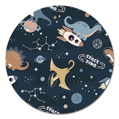 Space Theme Art Pattern Design Wallpaper Magnet 5  (round) by Ndabl3x