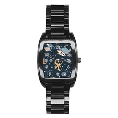 Space Theme Art Pattern Design Wallpaper Stainless Steel Barrel Watch by Ndabl3x