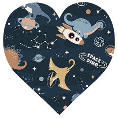 Space Theme Art Pattern Design Wallpaper Wooden Puzzle Heart by Ndabl3x