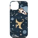 Space Theme Art Pattern Design Wallpaper iPhone 14 Black UV Print Case Front