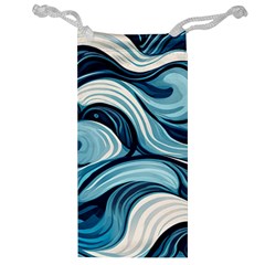 Pattern Ocean Waves Arctic Ocean Blue Nature Sea Jewelry Bag by Ndabl3x