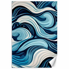 Pattern Ocean Waves Arctic Ocean Blue Nature Sea Canvas 12  X 18  by Ndabl3x