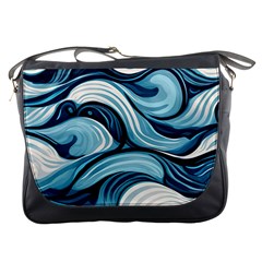 Pattern Ocean Waves Arctic Ocean Blue Nature Sea Messenger Bag by Ndabl3x