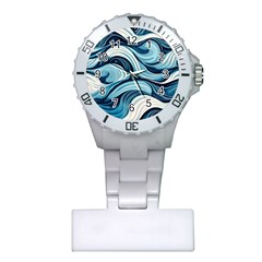 Pattern Ocean Waves Arctic Ocean Blue Nature Sea Plastic Nurses Watch by Ndabl3x