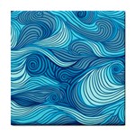 Ocean Waves Sea Abstract Pattern Water Blue Tile Coaster Front