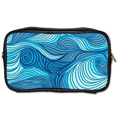 Ocean Waves Sea Abstract Pattern Water Blue Toiletries Bag (two Sides) by Ndabl3x