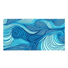 Ocean Waves Sea Abstract Pattern Water Blue Satin Shawl 45  X 80  by Ndabl3x