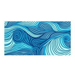 Ocean Waves Sea Abstract Pattern Water Blue Satin Wrap 35  X 70  by Ndabl3x