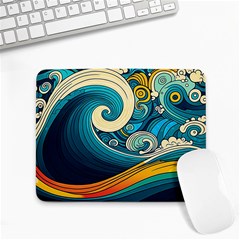 Waves Wave Ocean Sea Abstract Whimsical Abstract Art Small Mousepad by Ndabl3x