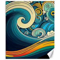 Waves Wave Ocean Sea Abstract Whimsical Abstract Art Canvas 8  X 10 