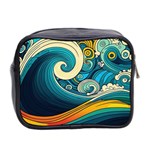 Waves Wave Ocean Sea Abstract Whimsical Abstract Art Mini Toiletries Bag (Two Sides) Back