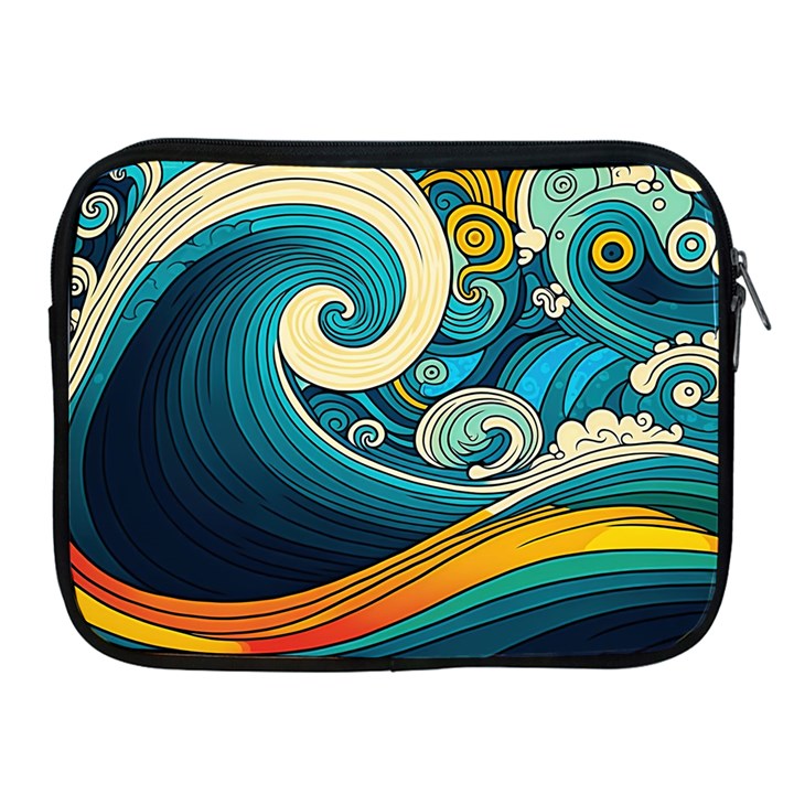 Waves Wave Ocean Sea Abstract Whimsical Abstract Art Apple iPad 2/3/4 Zipper Cases