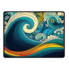 Waves Wave Ocean Sea Abstract Whimsical Abstract Art Two Sides Fleece Blanket (small) by Ndabl3x